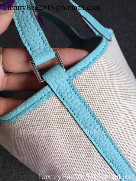 Hermes Picotin Lock 18cm Bag Canvas HPL8618T Light Blue Hermes Picotin Lock 18cm Bag Canvas HPL8618T Light Blue