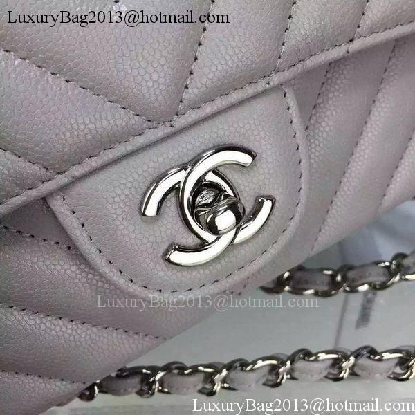 Chanel Classic MINI Flap Bag Cannage Pattern Leather A8171 Grey Chanel Classic MINI Flap Bag Cannage Pattern Leather A8171 Grey