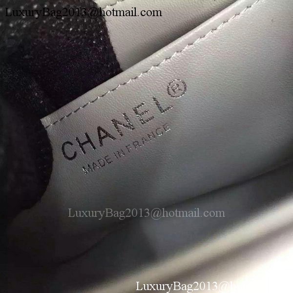 Chanel Classic MINI Flap Bag Cannage Pattern Leather A8171 Grey Chanel Classic MINI Flap Bag Cannage Pattern Leather A8171 Grey