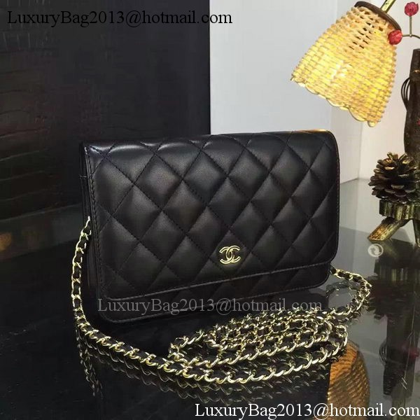 Chanel WOC mini Flap Bag Black Sheepskin A5373 Gold Chanel WOC mini Flap Bag Black Sheepskin A5373 Gold