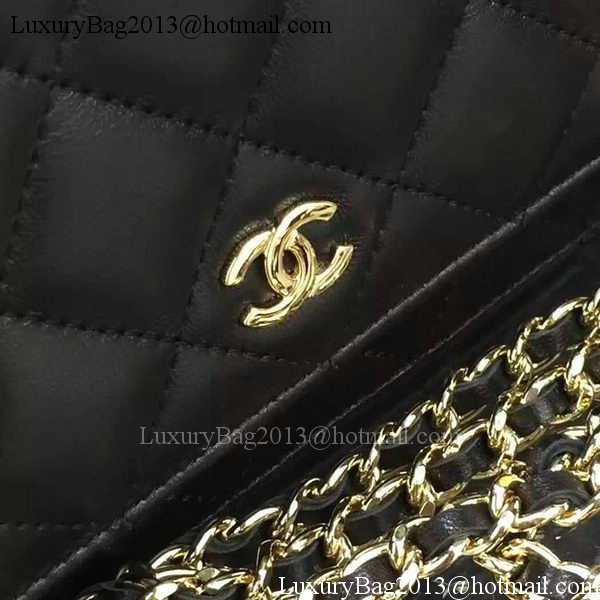 Chanel WOC mini Flap Bag Black Sheepskin A5373 Gold Chanel WOC mini Flap Bag Black Sheepskin A5373 Gold