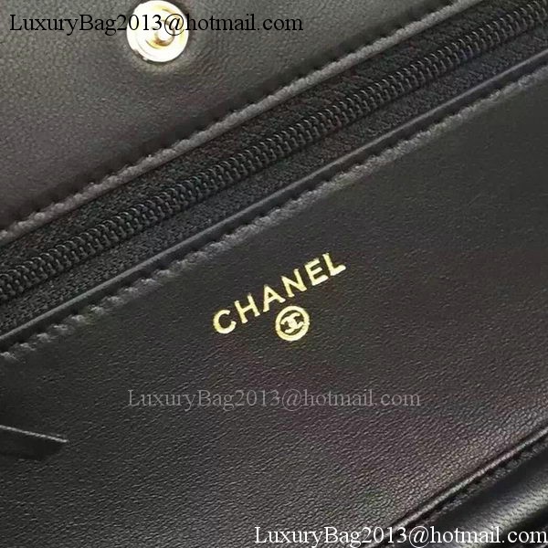 Chanel WOC mini Flap Bag Black Sheepskin A5373 Gold Chanel WOC mini Flap Bag Black Sheepskin A5373 Gold