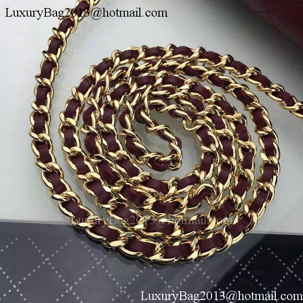 Chanel WOC mini Flap Bag Burgundy Sheepskin A5373 Gold Chanel WOC mini Flap Bag Burgundy Sheepskin A5373 Gold