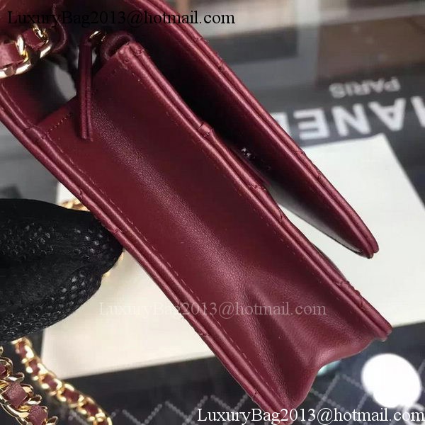 Chanel WOC mini Flap Bag Burgundy Sheepskin A5373 Gold Chanel WOC mini Flap Bag Burgundy Sheepskin A5373 Gold