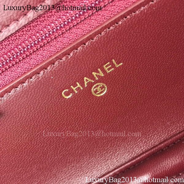 Chanel WOC mini Flap Bag Burgundy Sheepskin A5373 Gold Chanel WOC mini Flap Bag Burgundy Sheepskin A5373 Gold