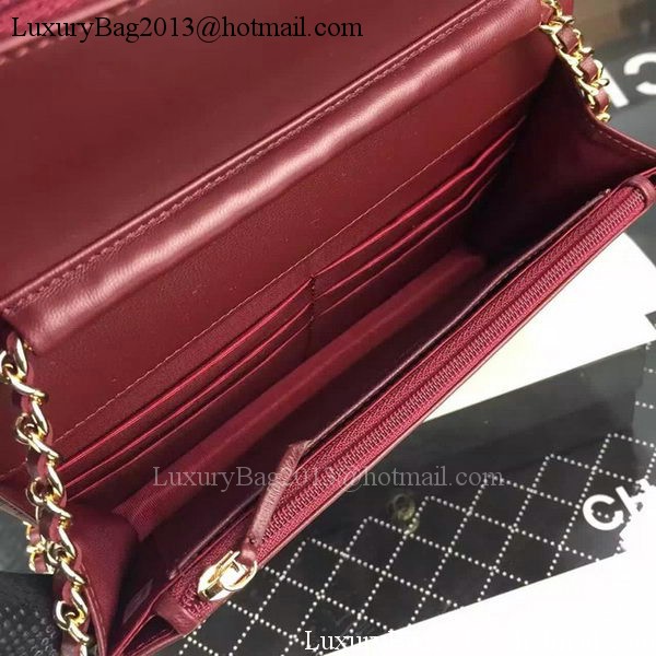 Chanel WOC mini Flap Bag Burgundy Sheepskin A5373 Gold Chanel WOC mini Flap Bag Burgundy Sheepskin A5373 Gold