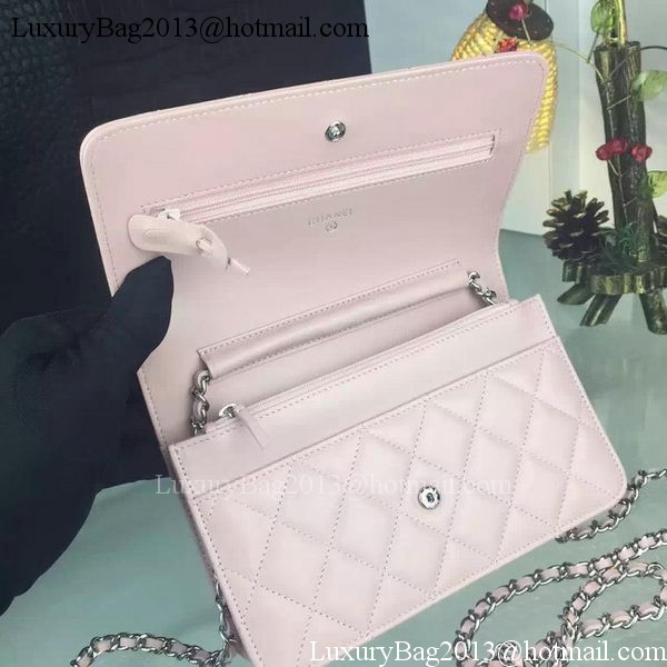 Chanel WOC mini Flap Bag Pink Sheepskin A5373 Silver Chanel WOC mini Flap Bag Pink Sheepskin A5373 Silver
