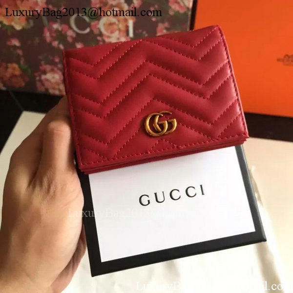 Gucci GG Marmont Card Case 443125 Red Gucci GG Marmont Card Case 443125 Red