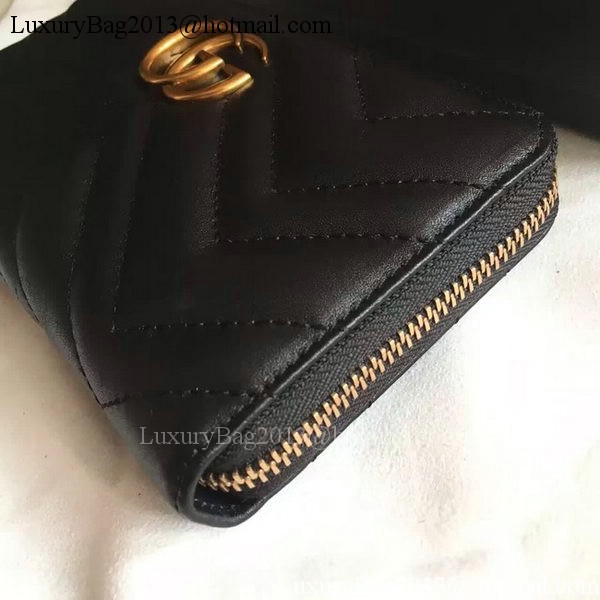 Gucci GG Marmont Zip Around Wallet 443123 Black Gucci GG Marmont Zip Around Wallet 443123 Black