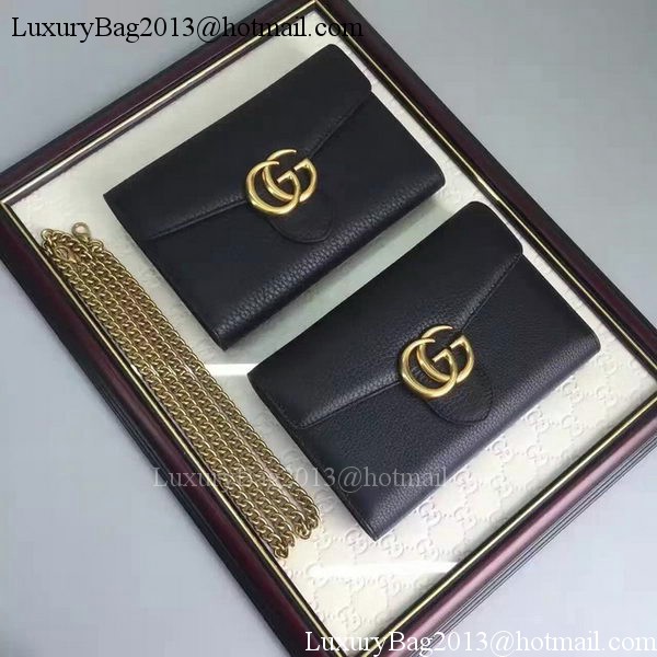 Gucci GG Marmont Leather mini Chain Bag 401232 Black Gucci GG Marmont Leather mini Chain Bag 401232 Black