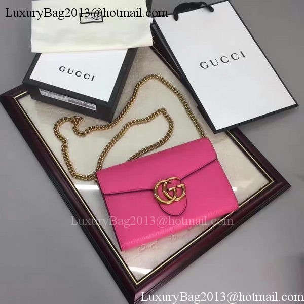 Gucci GG Marmont Leather mini Chain Bag 401232 Rose Gucci GG Marmont Leather mini Chain Bag 401232 Rose