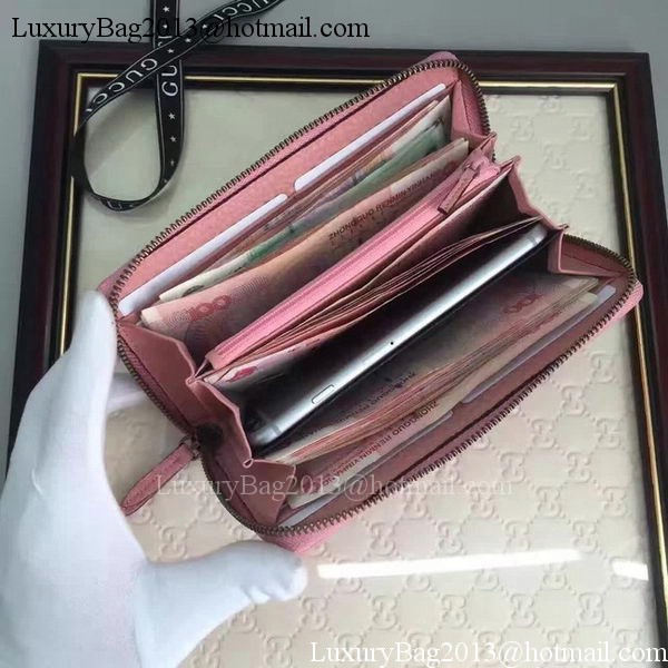 Gucci Leather Zip Around Wallet 456117 Pink Gucci Leather Zip Around Wallet 456117 Pink