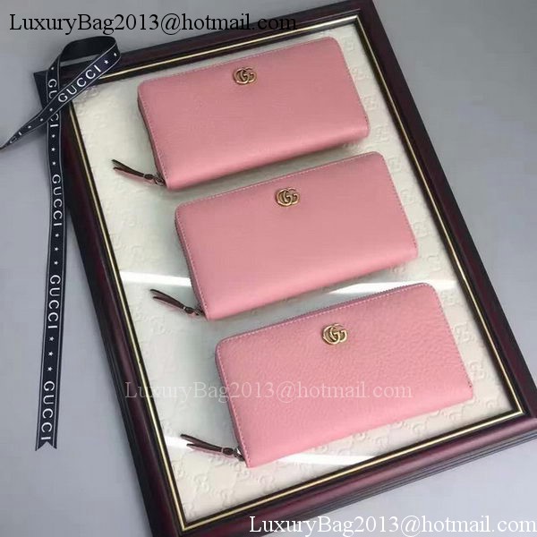 Gucci Leather Zip Around Wallet 456117 Pink Gucci Leather Zip Around Wallet 456117 Pink