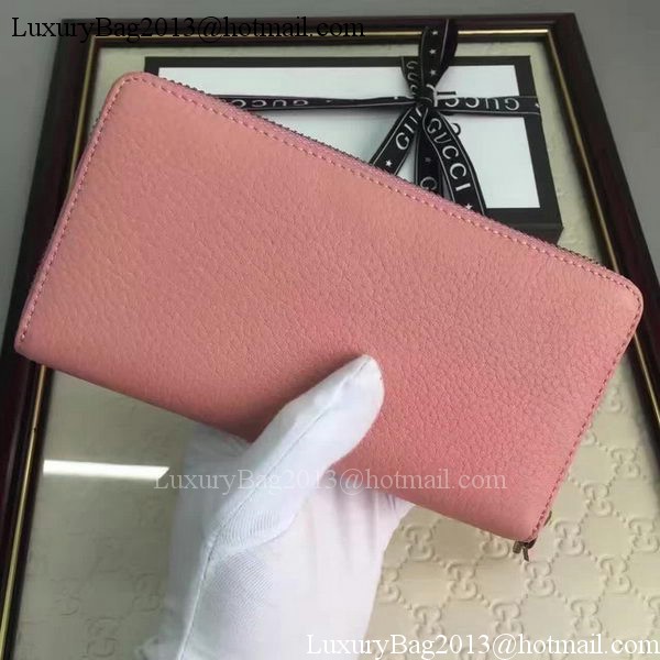 Gucci Leather Zip Around Wallet 456117 Pink Gucci Leather Zip Around Wallet 456117 Pink