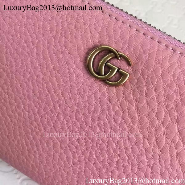 Gucci Leather Zip Around Wallet 456117 Pink Gucci Leather Zip Around Wallet 456117 Pink