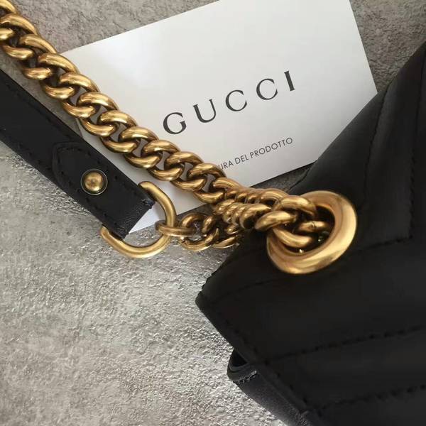 Gucci Now GG Marmont Mini Shoulder Bag 446744 Black Gucci Now GG Marmont Mini Shoulder Bag 446744 Black