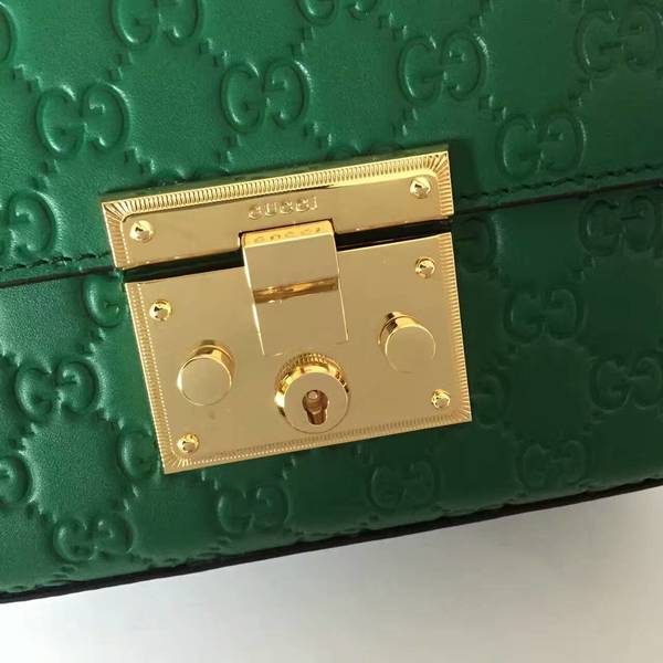 Gucci Padlock Gucci Signature Mini Shoulder Bag 409487A Green Gucci Padlock Gucci Signature Mini Shoulder Bag 409487A Green
