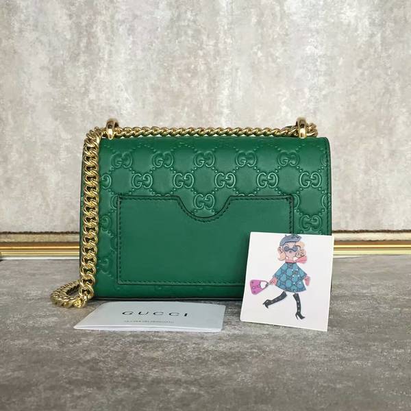 Gucci Padlock Gucci Signature Mini Shoulder Bag 409487A Green Gucci Padlock Gucci Signature Mini Shoulder Bag 409487A Green