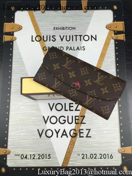 Louis Vuitton Monogram Canvas Emilie Wallet M60696 Wine Louis Vuitton Monogram Canvas Emilie Wallet M60696 Wine