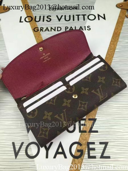 Louis Vuitton Monogram Canvas Emilie Wallet M60696 Wine Louis Vuitton Monogram Canvas Emilie Wallet M60696 Wine