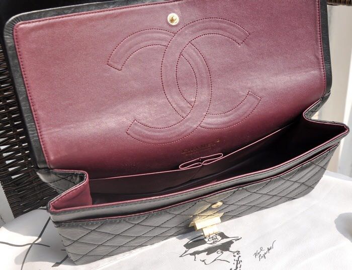 Chanel Sheepskin Leather Flap Bag 17222 Black Chanel Sheepskin Leather Flap Bag 17222 Black