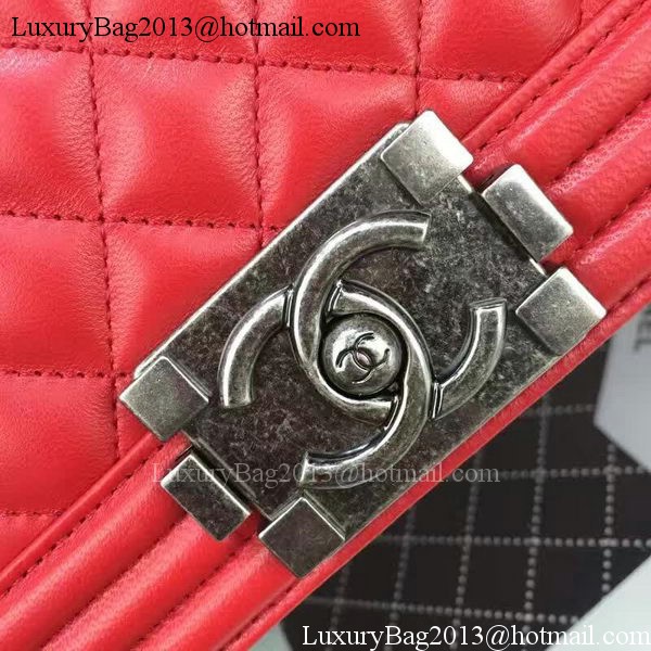 Boy Chanel Flap Bag Red Original Sheepskin Leather A67088 Silver Boy Chanel Flap Bag Red Original Sheepskin Leather A67088 Silver