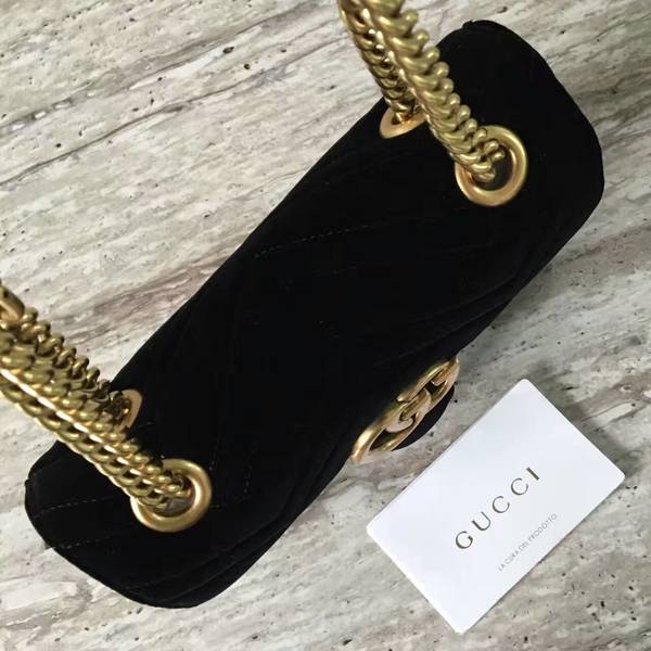 Gucci GG Marmont Suede Leather Mini Shoulder Bag 446744 Black Gucci GG Marmont Suede Leather Mini Shoulder Bag 446744 Black