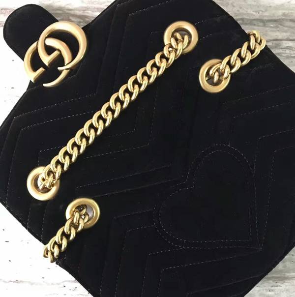 Gucci GG Marmont Suede Leather Mini Shoulder Bag 446744 Black Gucci GG Marmont Suede Leather Mini Shoulder Bag 446744 Black