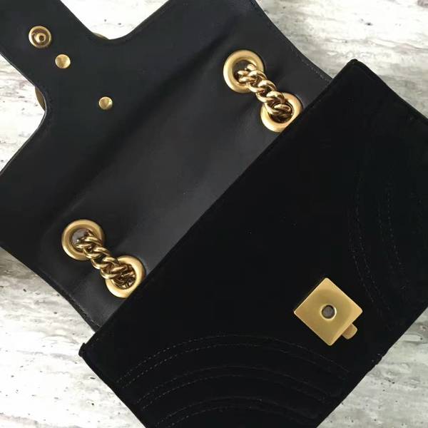 Gucci GG Marmont Suede Leather Mini Shoulder Bag 446744 Black Gucci GG Marmont Suede Leather Mini Shoulder Bag 446744 Black