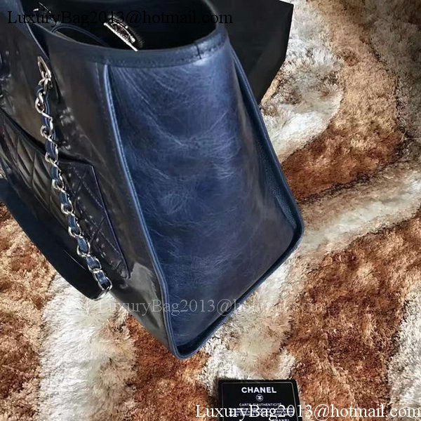 Chanel Tote Shopping Bag Original Leather A68046 Blue Chanel Tote Shopping Bag Original Leather A68046 Blue
