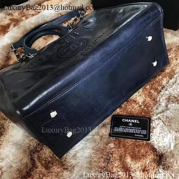 Chanel Tote Shopping Bag Original Leather A68046 Blue Chanel Tote Shopping Bag Original Leather A68046 Blue