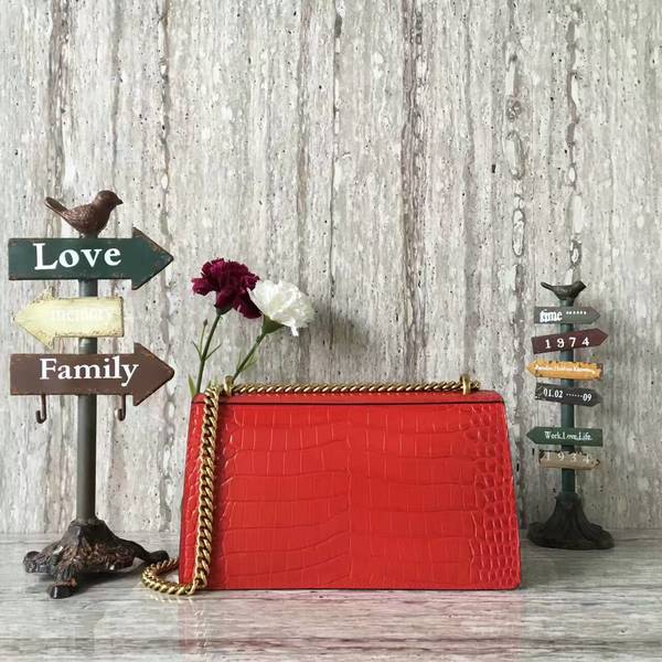 Gucci GG Marmont Crocodile Leather Shoulder Bag 431777 Red Gucci GG Marmont Crocodile Leather Shoulder Bag 431777 Red