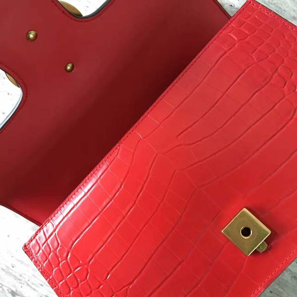 Gucci GG Marmont Crocodile Leather Shoulder Bag 431777 Red Gucci GG Marmont Crocodile Leather Shoulder Bag 431777 Red