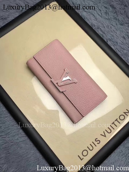 Louis Vuitton Calfskin Leather CAPUCINES WALLET M61249 Pink Louis Vuitton Calfskin Leather CAPUCINES WALLET M61249 Pink