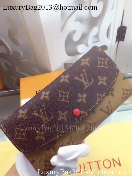 Louis Vuitton Monogram Canvas Emilie Wallet M60136 Red Louis Vuitton Monogram Canvas Emilie Wallet M60136 Red