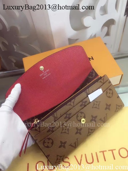 Louis Vuitton Monogram Canvas Emilie Wallet M60136 Red Louis Vuitton Monogram Canvas Emilie Wallet M60136 Red
