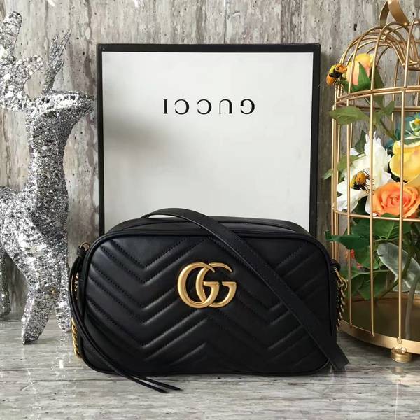 Gucci GG Marmont Matelasse Shoulder Bag 447632A Black Gucci GG Marmont Matelasse Shoulder Bag 447632A Black