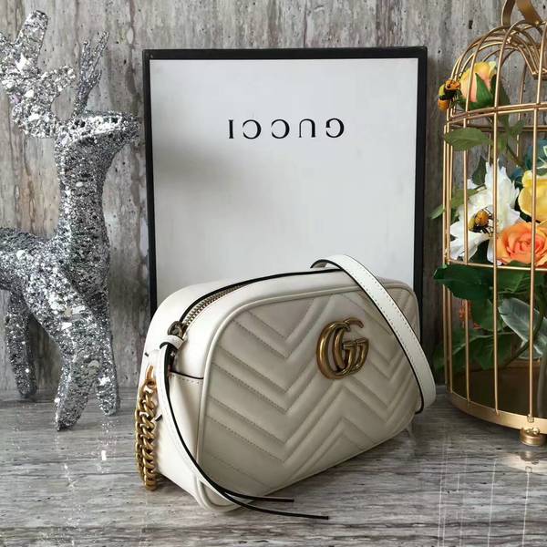 Gucci GG Marmont Matelasse Shoulder Bag 447632A White Gucci GG Marmont Matelasse Shoulder Bag 447632A White