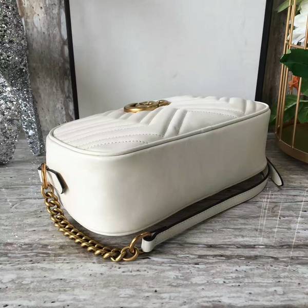 Gucci GG Marmont Matelasse Shoulder Bag 447632A White Gucci GG Marmont Matelasse Shoulder Bag 447632A White