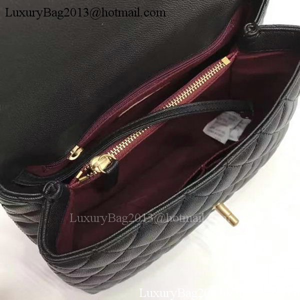 Chanel Classic Top Handle Bag Black Sheepskin Leather A92991 Silver Chanel Classic Top Handle Bag Black Sheepskin Leather A92991 Silver