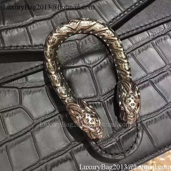 Gucci Dionysus Croco Leather Shoulder Bag 400235 Black Gucci Dionysus Croco Leather Shoulder Bag 400235 Black