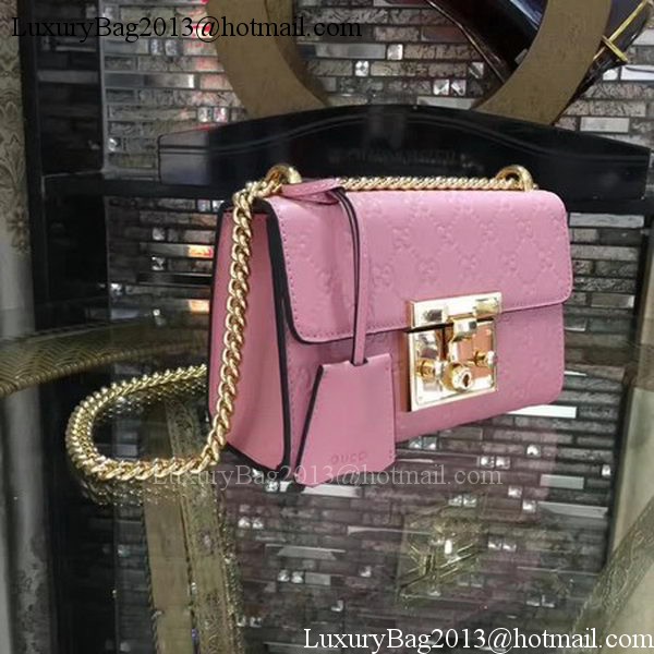 Gucci Padlock Gucci Signature Mini Shoulder Bag 409487 Pink Gucci Padlock Gucci Signature Mini Shoulder Bag 409487 Pink