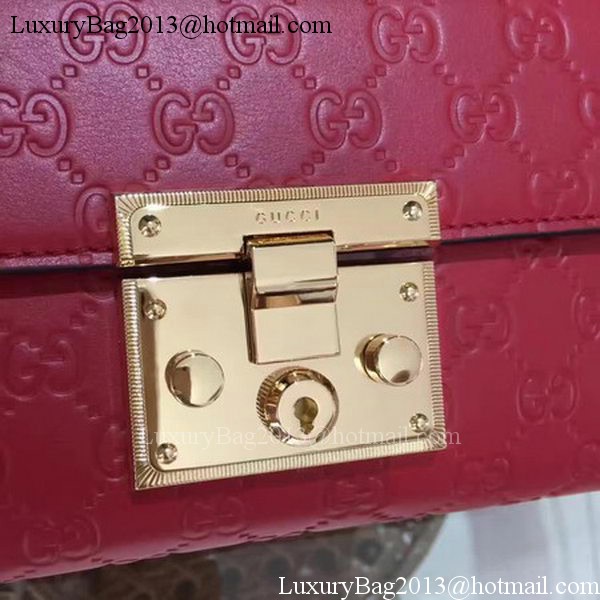 Gucci Padlock Gucci Signature Mini Shoulder Bag 409487 Red Gucci Padlock Gucci Signature Mini Shoulder Bag 409487 Red
