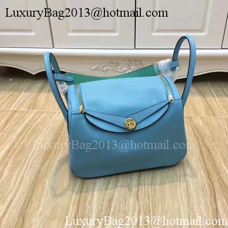 Hermes Lindy 30CM Original Leather Shoulder Bag LD30 Blue&Green Hermes Lindy 30CM Original Leather Shoulder Bag LD30 Blue&Green