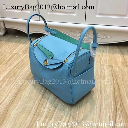 Hermes Lindy 30CM Original Leather Shoulder Bag LD30 Blue&Green Hermes Lindy 30CM Original Leather Shoulder Bag LD30 Blue&Green