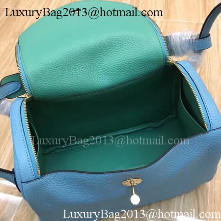 Hermes Lindy 30CM Original Leather Shoulder Bag LD30 Blue&Green Hermes Lindy 30CM Original Leather Shoulder Bag LD30 Blue&Green