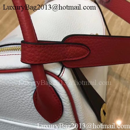 Hermes Lindy 30CM Original Leather Shoulder Bag LD30 White&Red Hermes Lindy 30CM Original Leather Shoulder Bag LD30 White&Red
