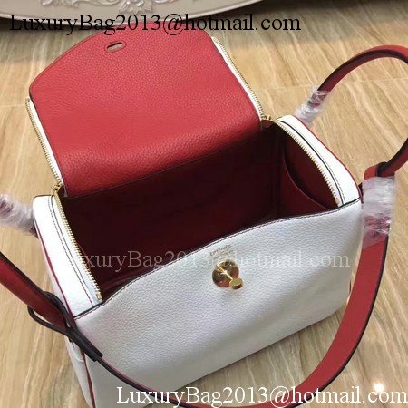 Hermes Lindy 30CM Original Leather Shoulder Bag LD30 White&Red Hermes Lindy 30CM Original Leather Shoulder Bag LD30 White&Red
