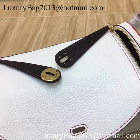 Hermes Lindy 30CM Original Leather Shoulder Bag LD30 White&Red Hermes Lindy 30CM Original Leather Shoulder Bag LD30 White&Red
