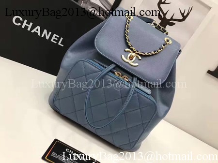 Chanel Original Leather Backpack CHA2590 Blue Chanel Original Leather Backpack CHA2590 Blue